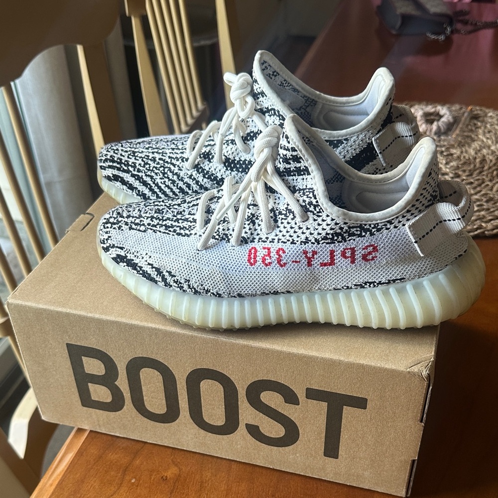Adidas Yeezy Boost 350 V2 in Black, White, and Red (Zebra)